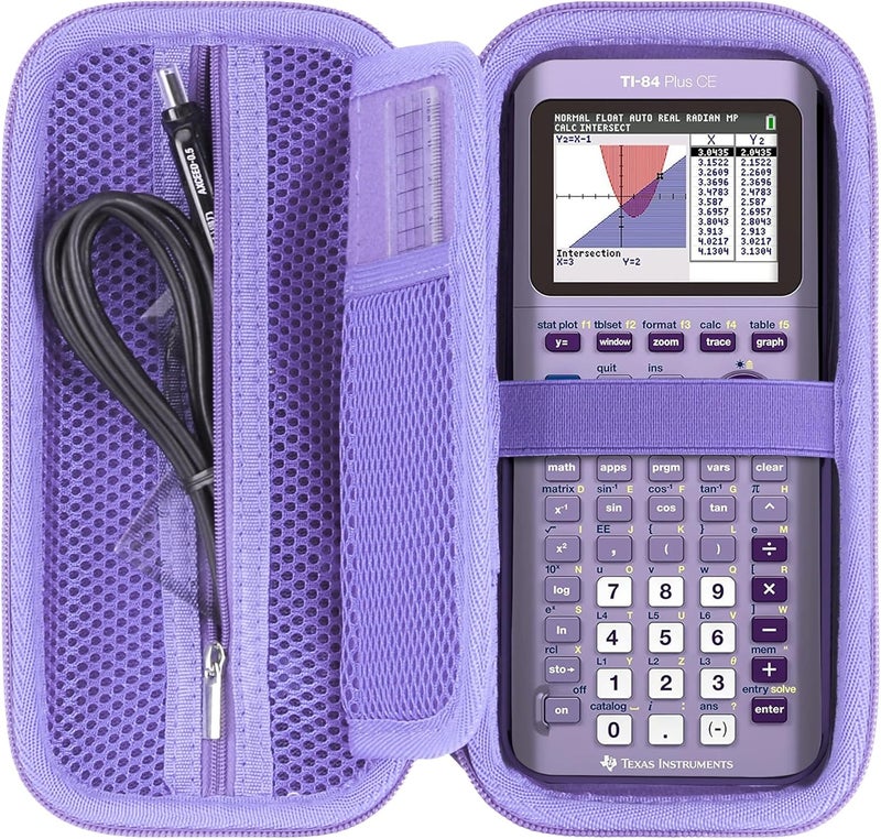 RIYADAone Hard Case Replacement for Texas Instruments TI-84 Plus CE/TI-84 Plus/TI-Nspire CX II CAS/TI-Nspire CX II/TI-83 Plus/TI-89 Titanium/TI-85 / TI-86 Color Graphing Calculator (Purple Case) - Image 1